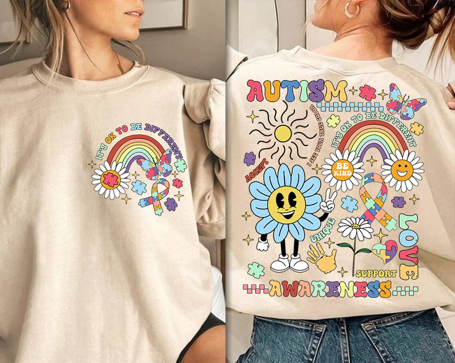 Retro Autism Awareness Sweater