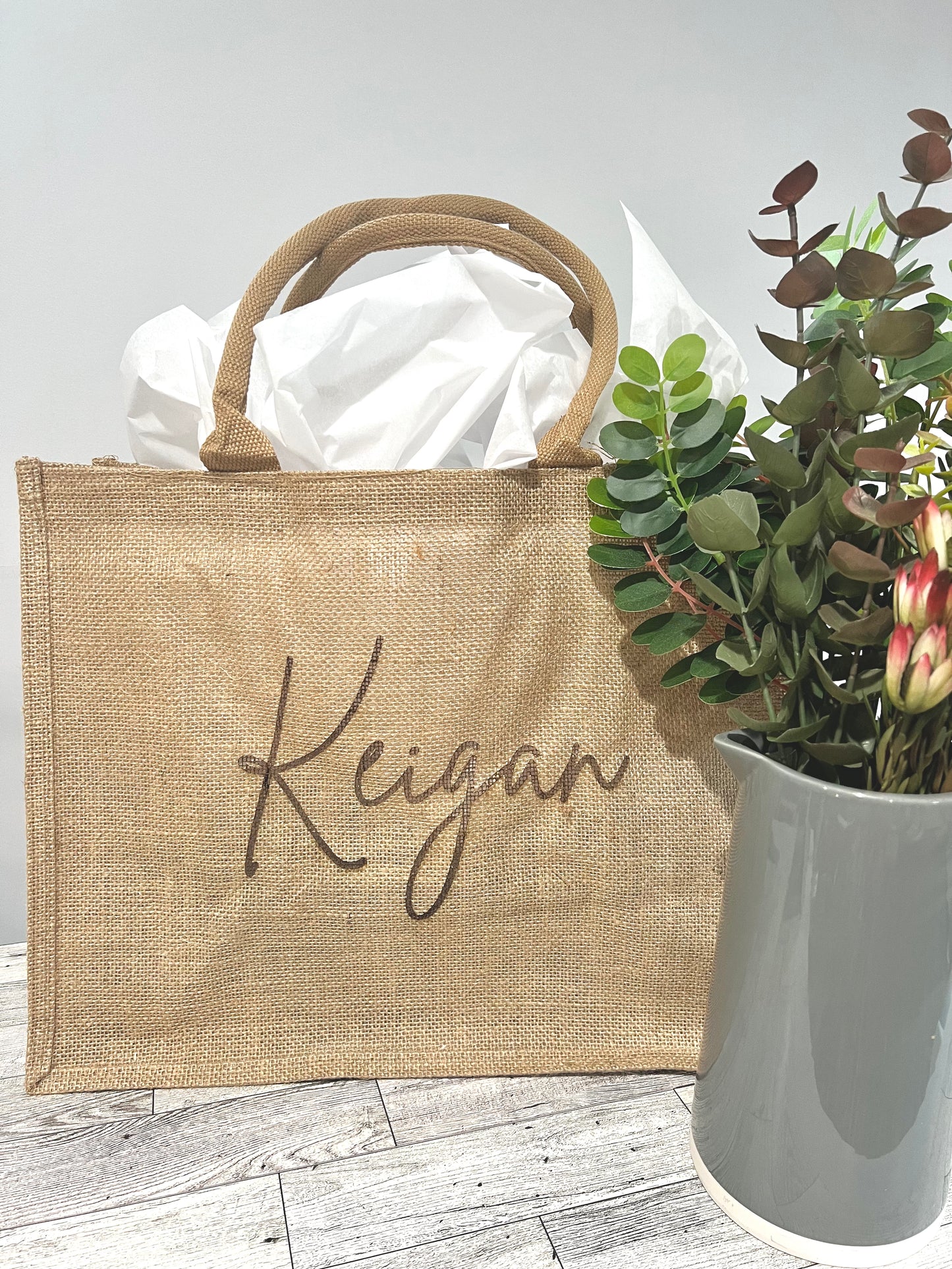 Personalized Burlap Tote