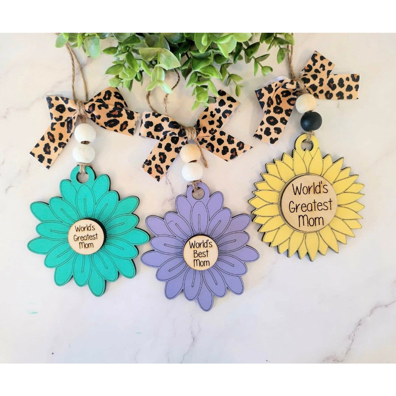 Mom Flower Car Charm