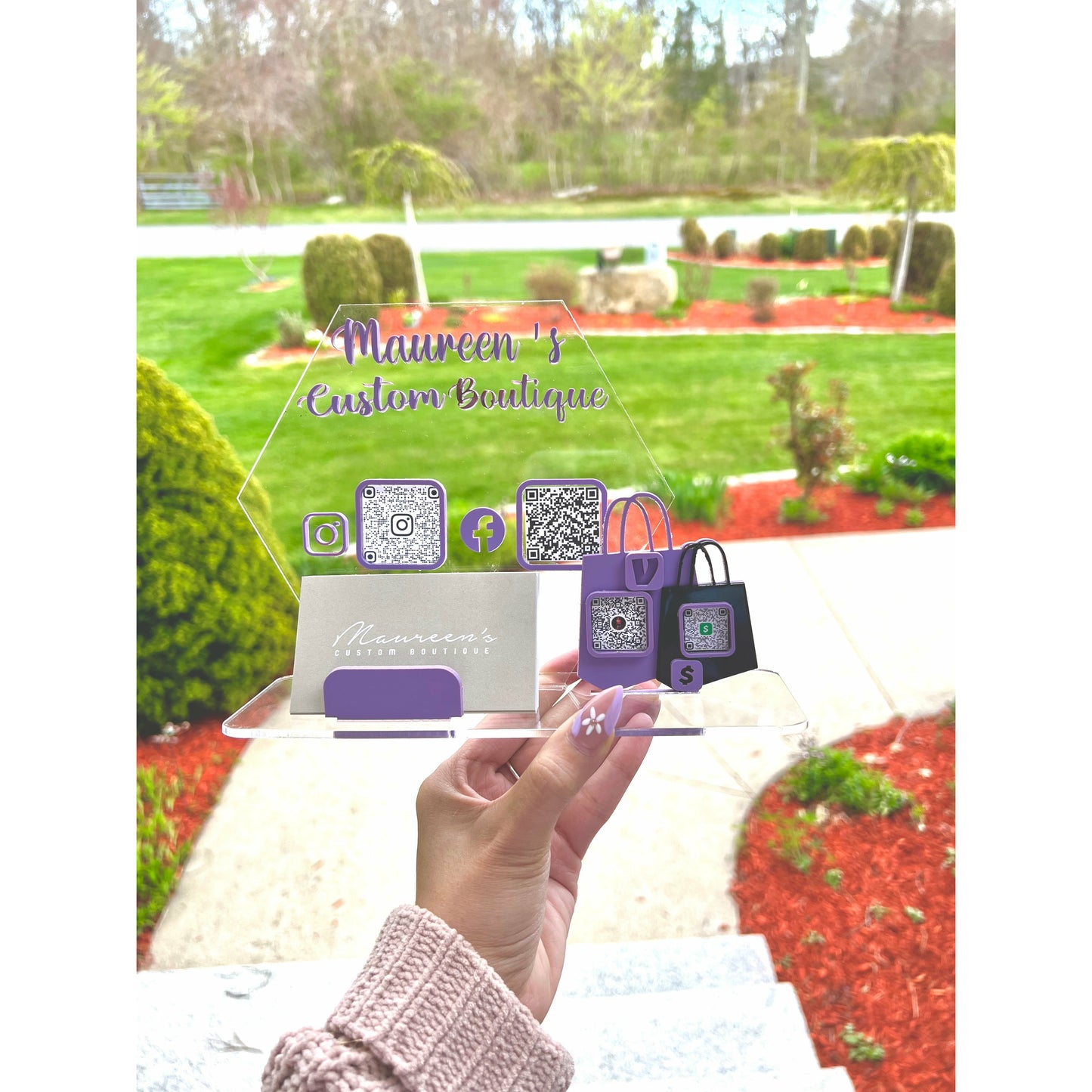 Acrylic QR Code Business Sign