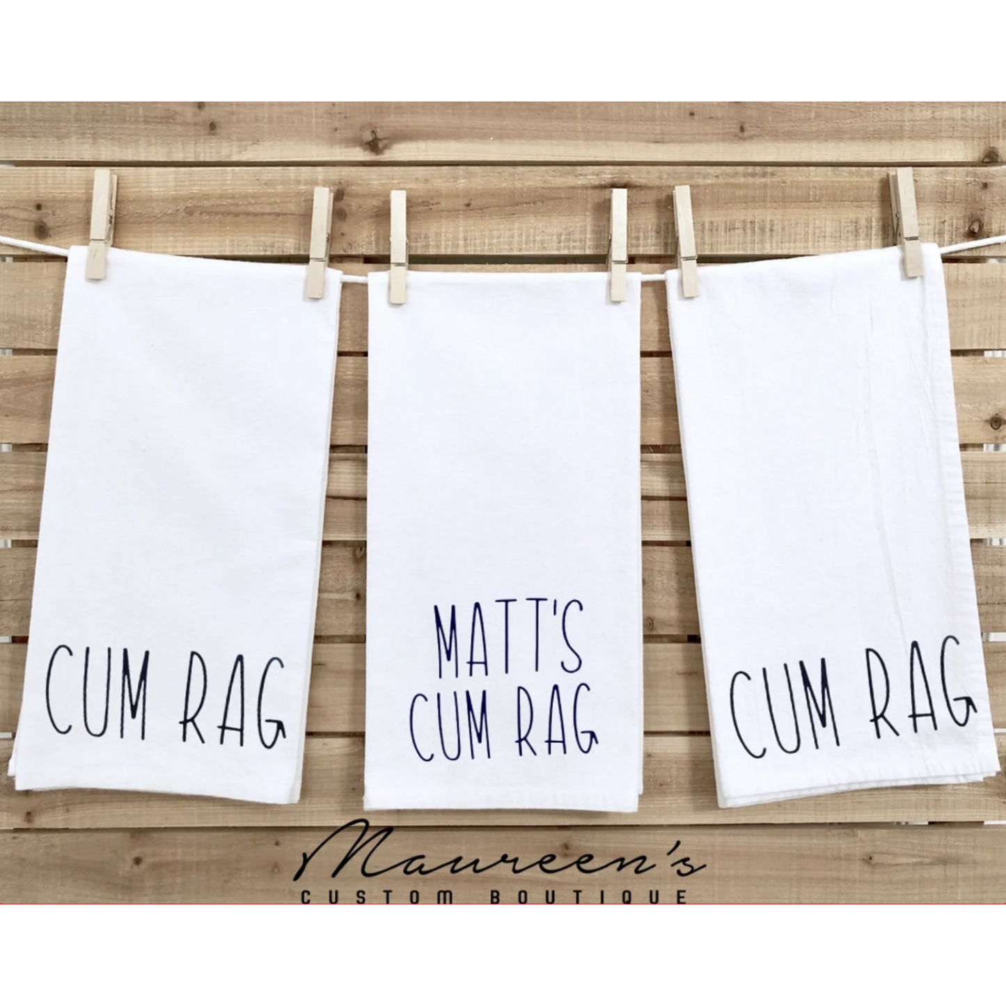 Personalized Cum Rag Trio