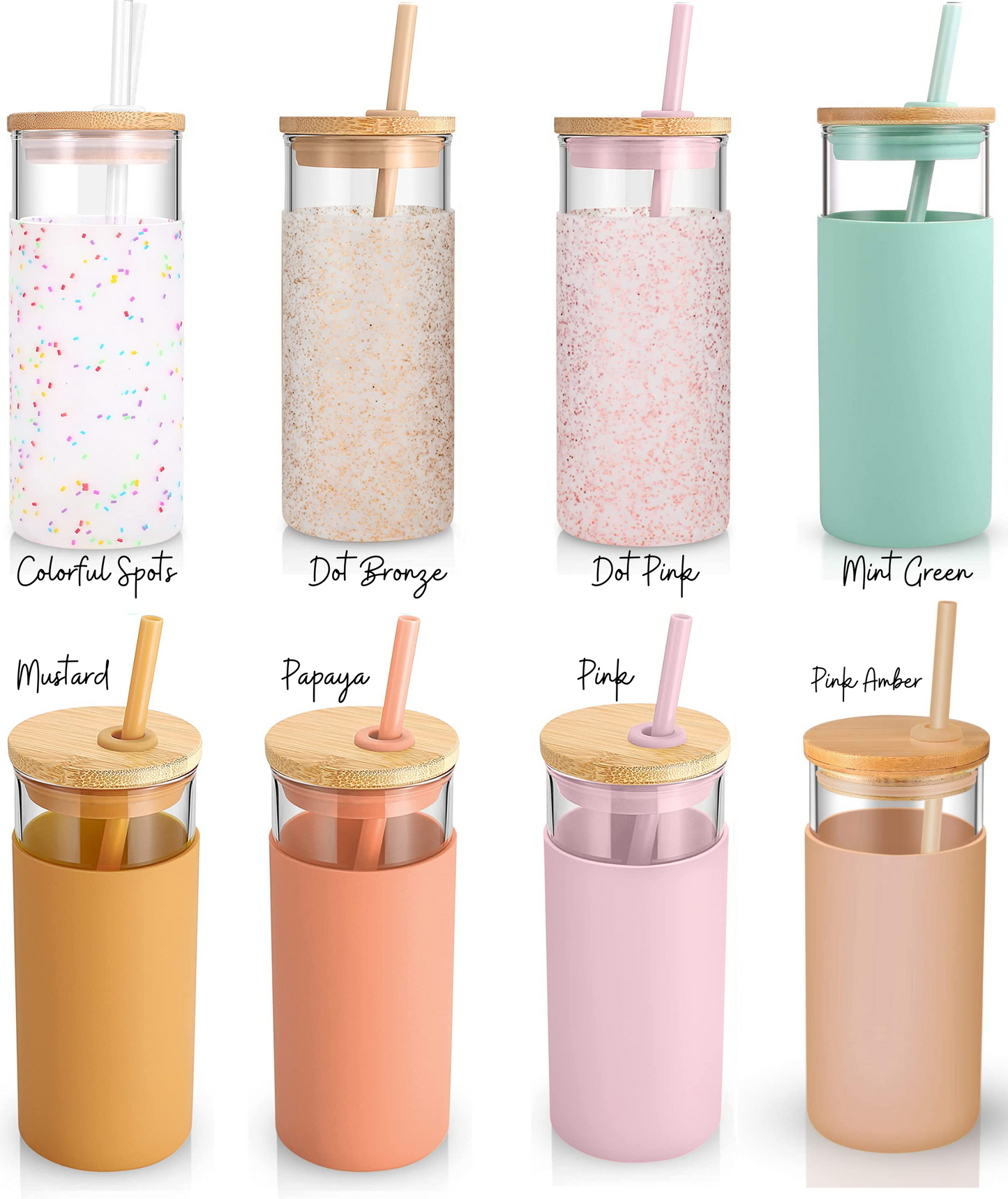 Glass Tumbler with Silicone Sleeve 20 oz
