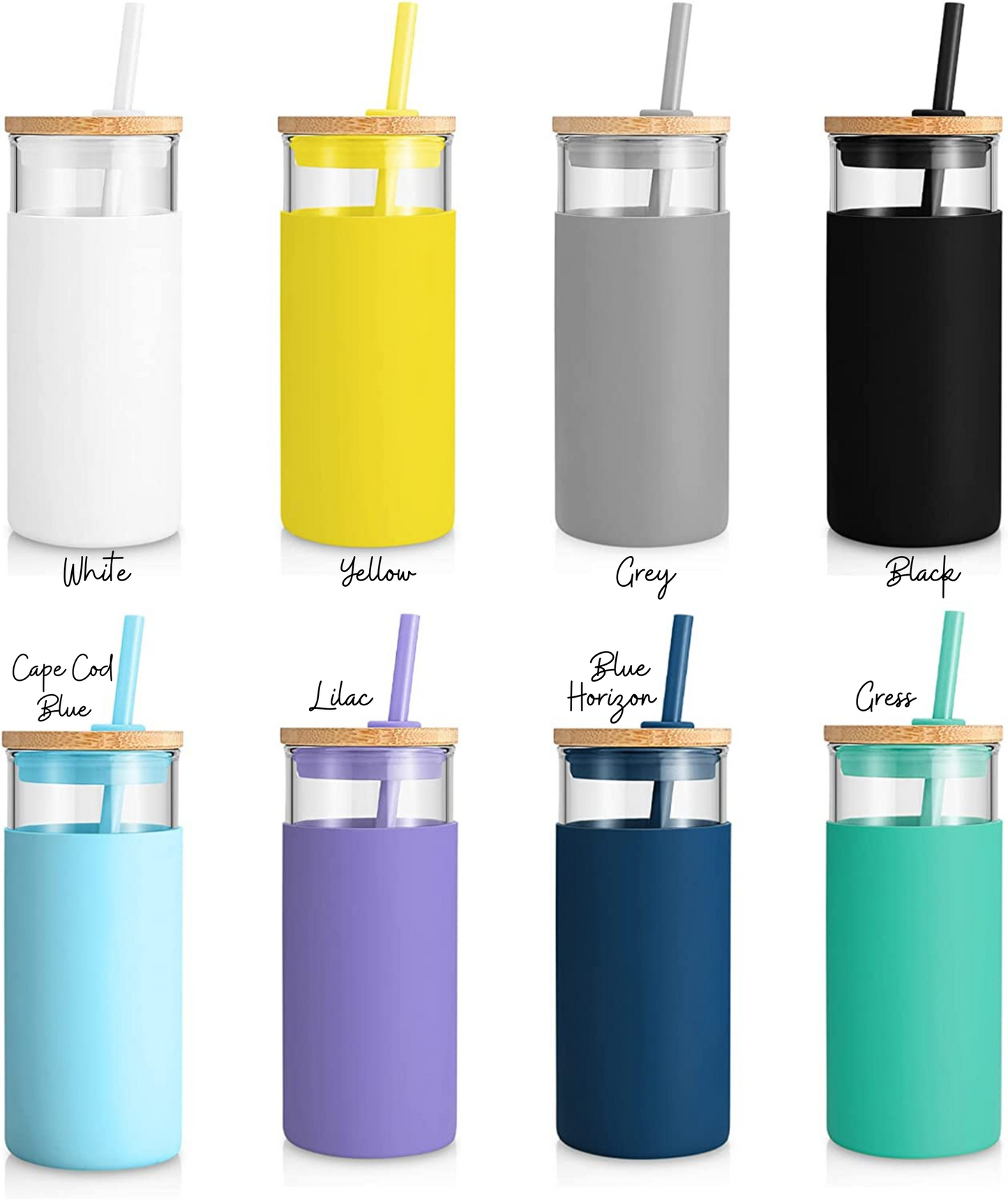 Glass Tumbler with Silicone Sleeve 20 oz