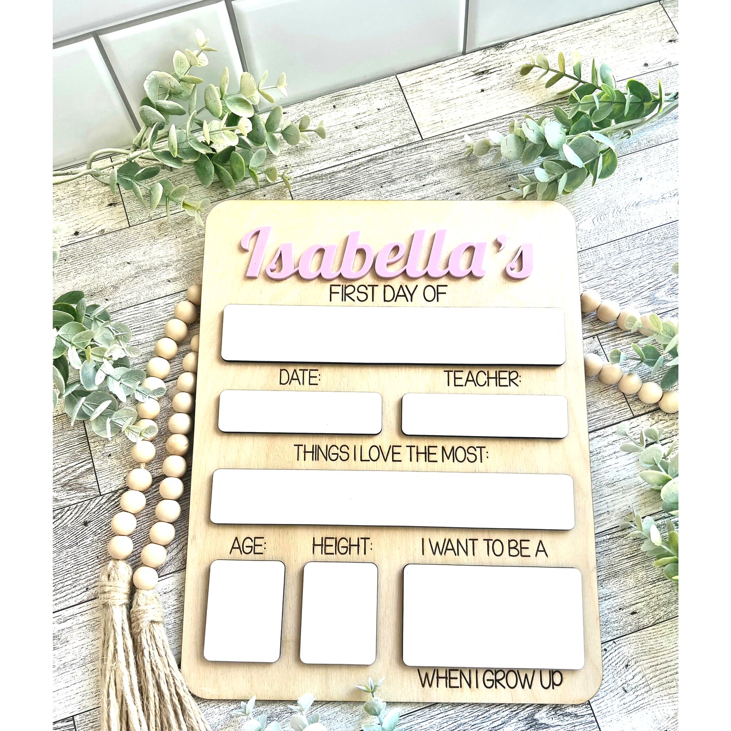 Acrylic and Wood Back to School Sign