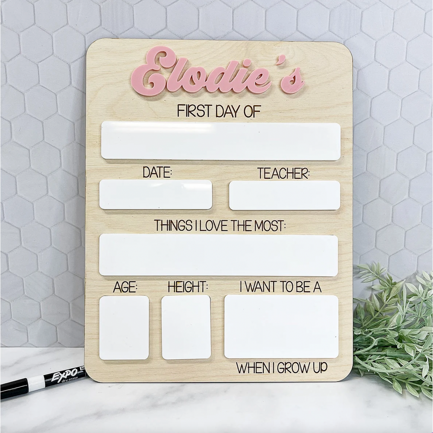 Acrylic and Wood Back to School Sign