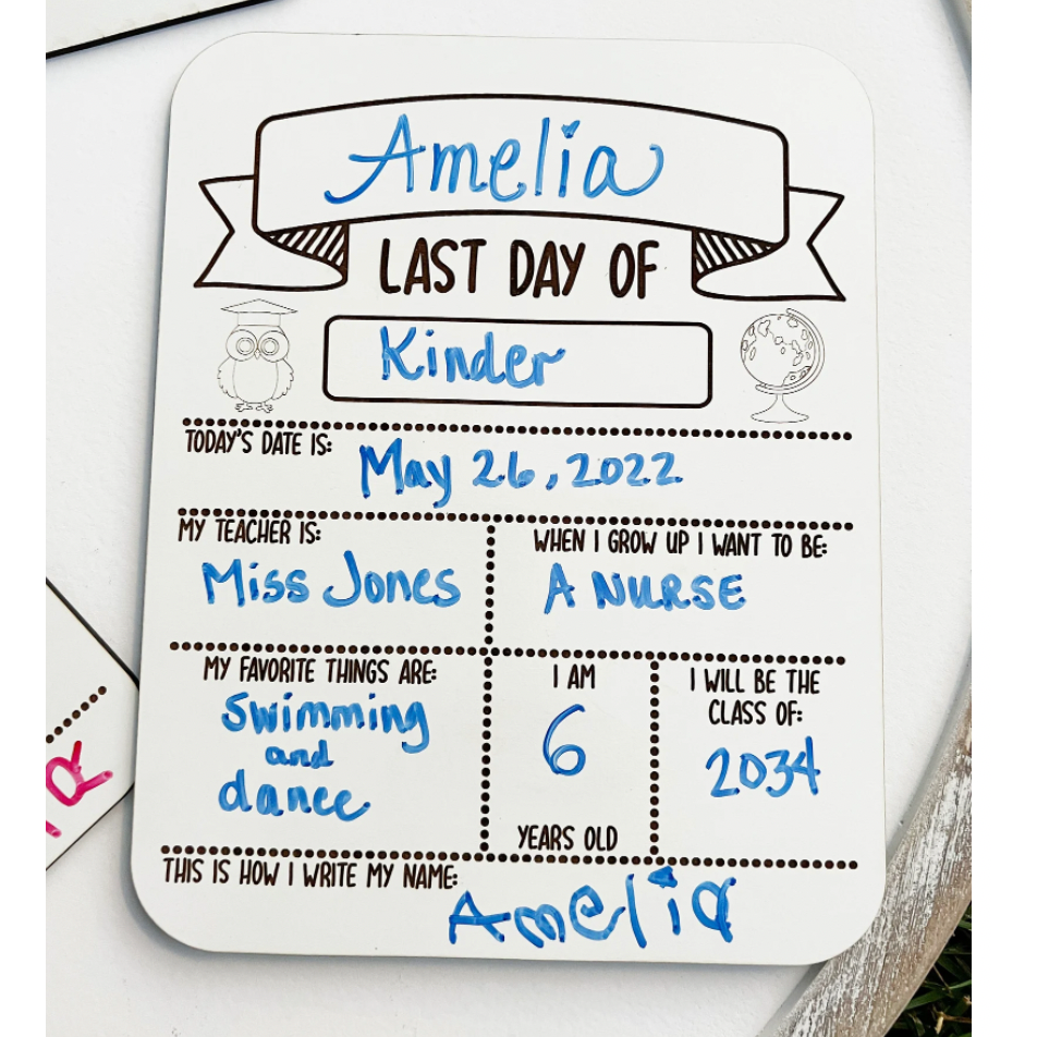 Dry Erase School Sign