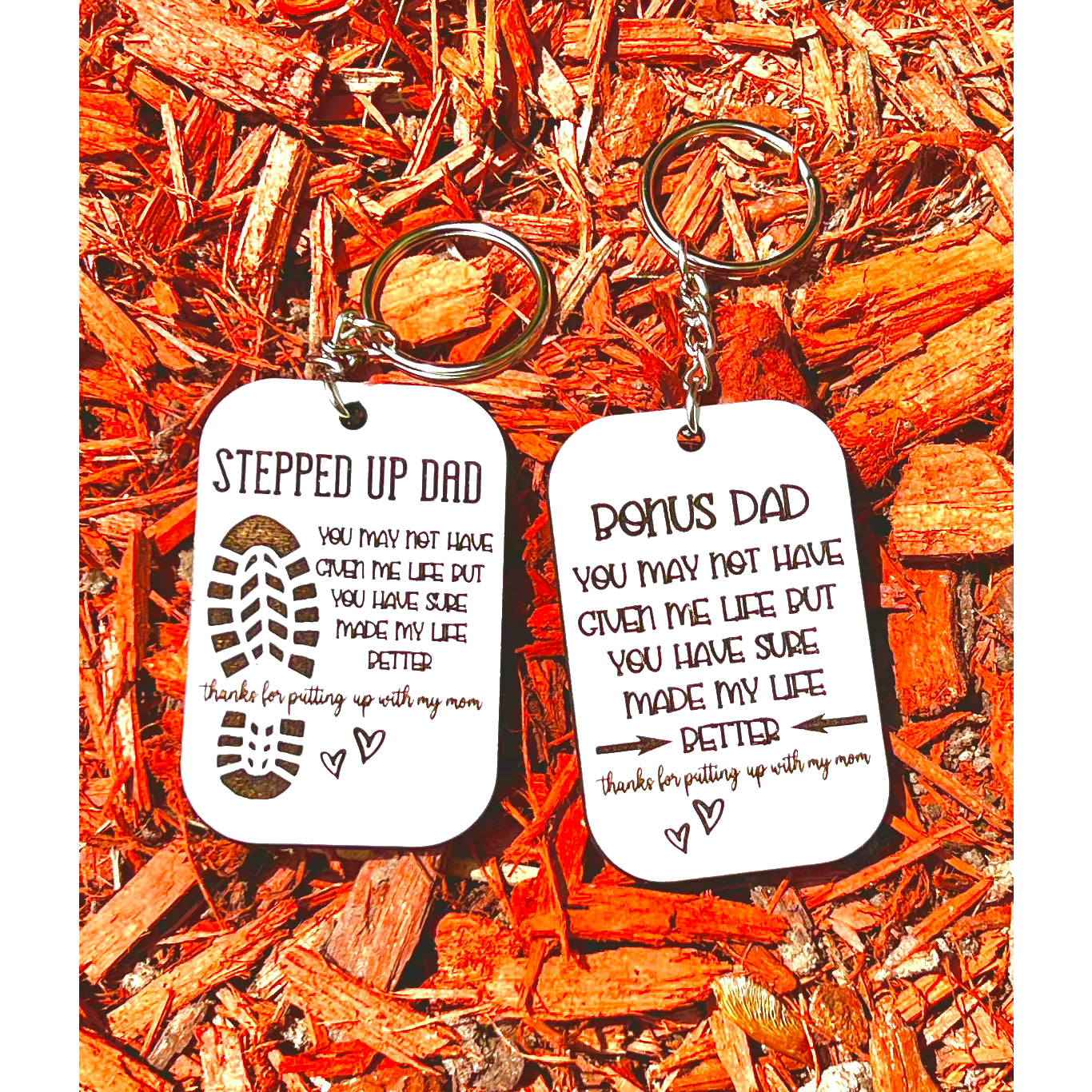 Stepped Up Dad Keychain