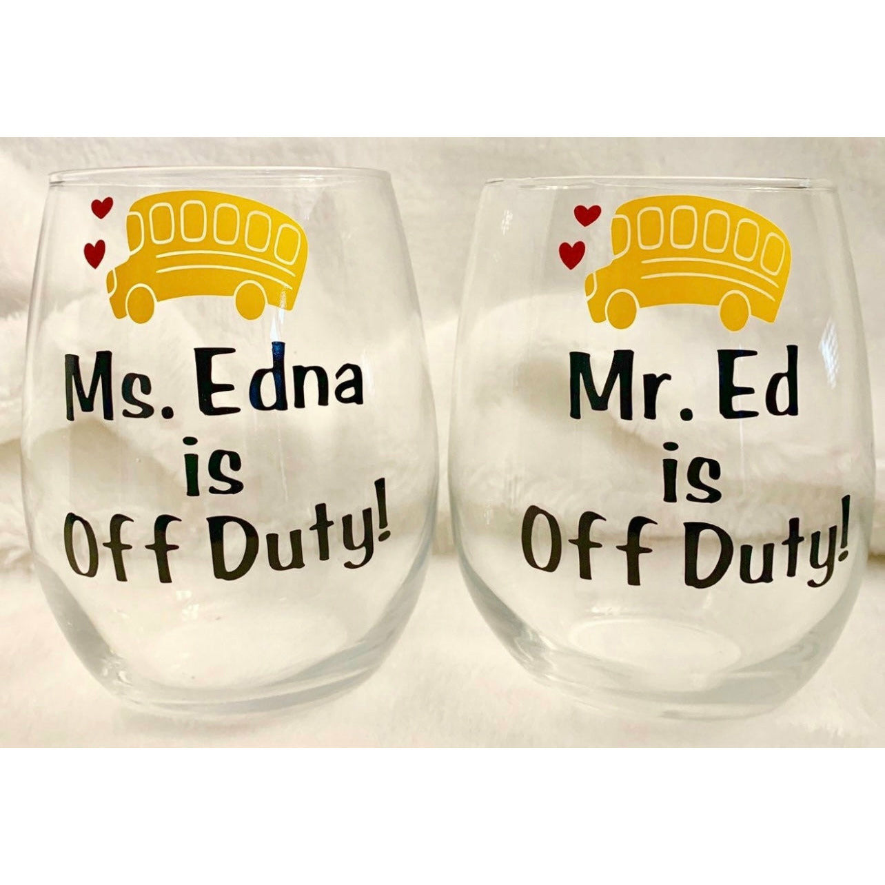 School Bus Driver Wine Glass
