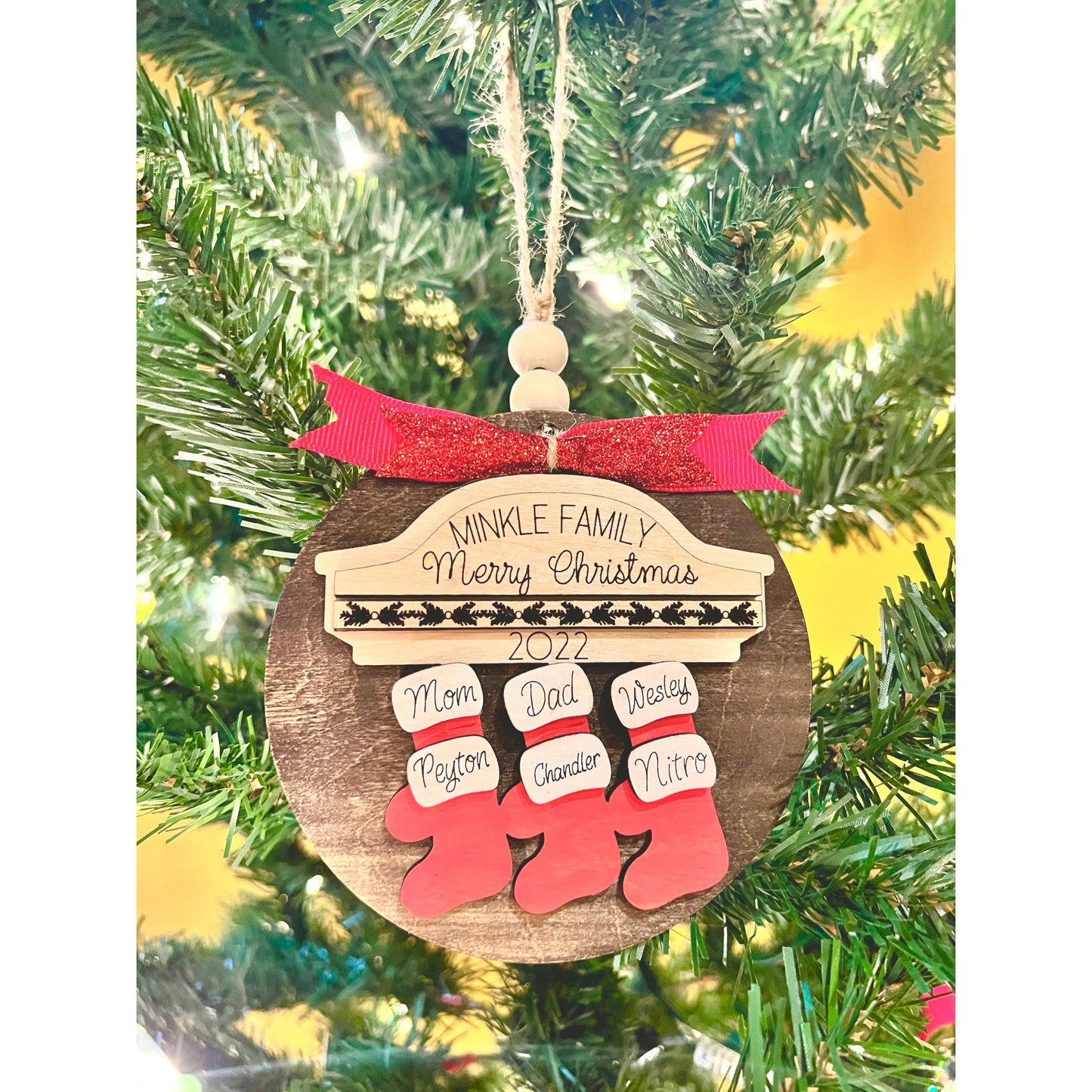 Stocking Family Ornament