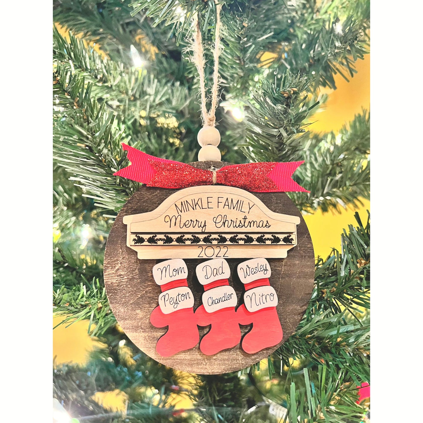 Stocking Family Ornament