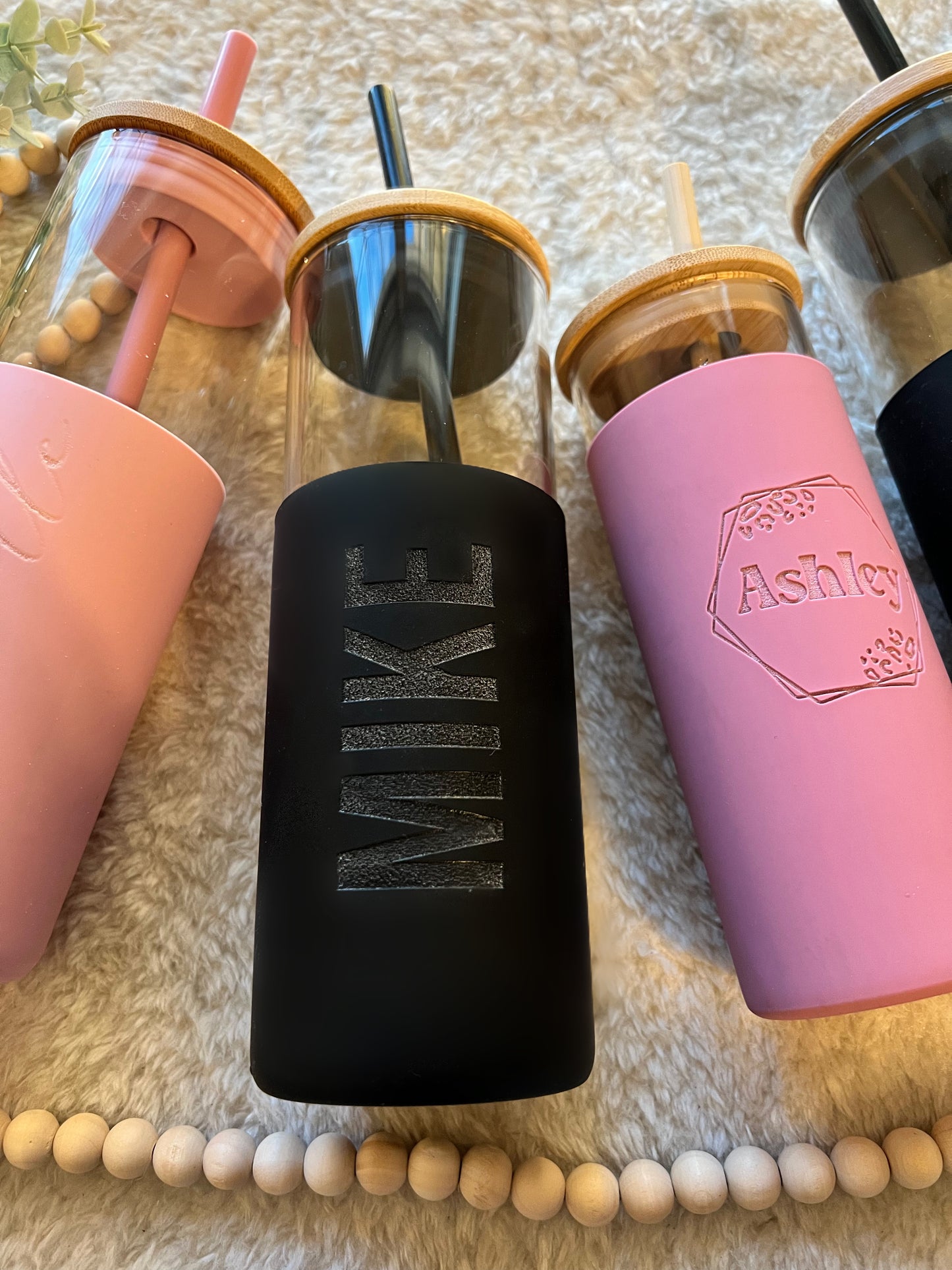 Glass Tumbler with Silicone Sleeve 20 oz