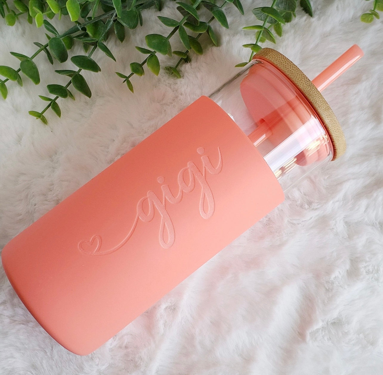 Glass Tumbler with Silicone Sleeve 20 oz