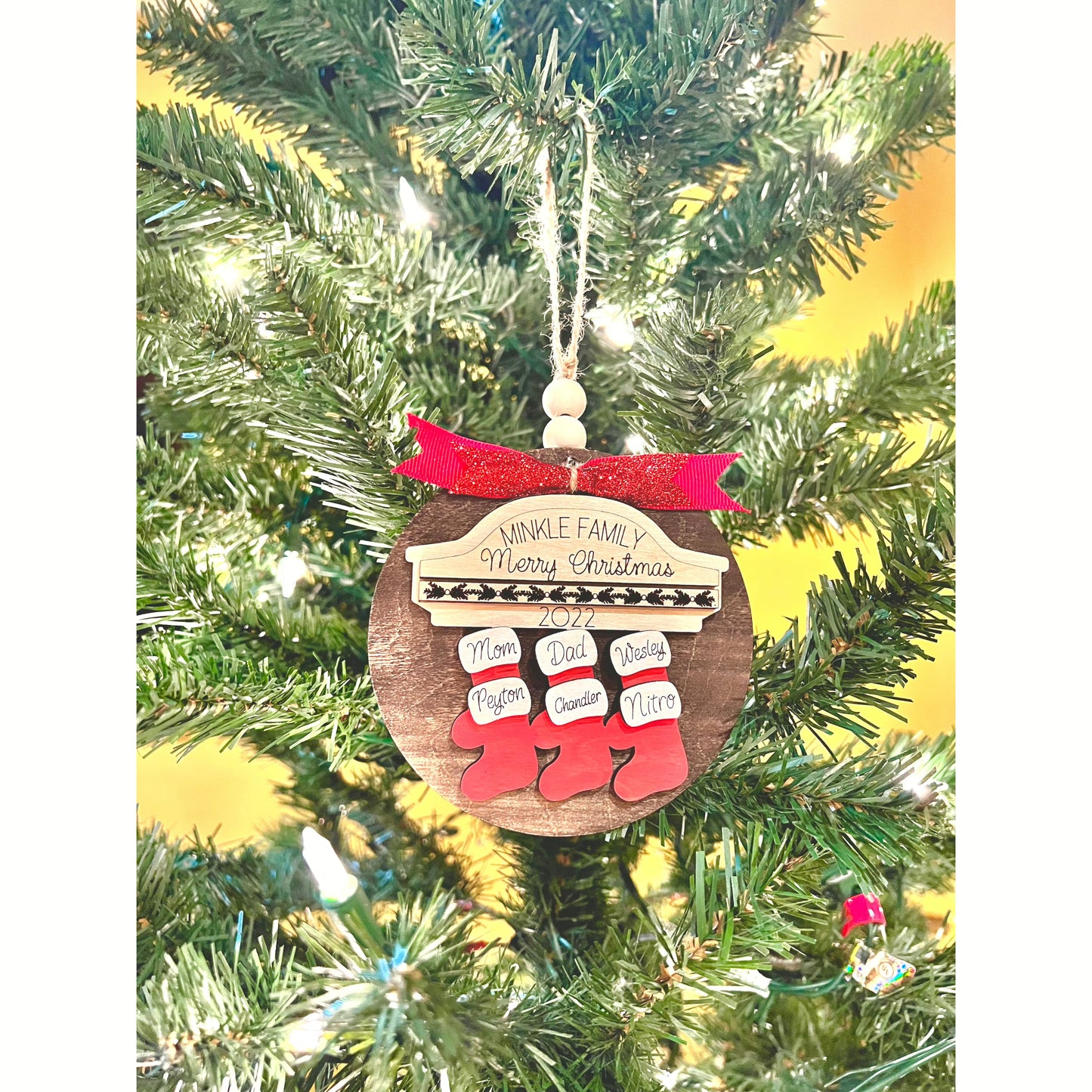 Stocking Family Ornament