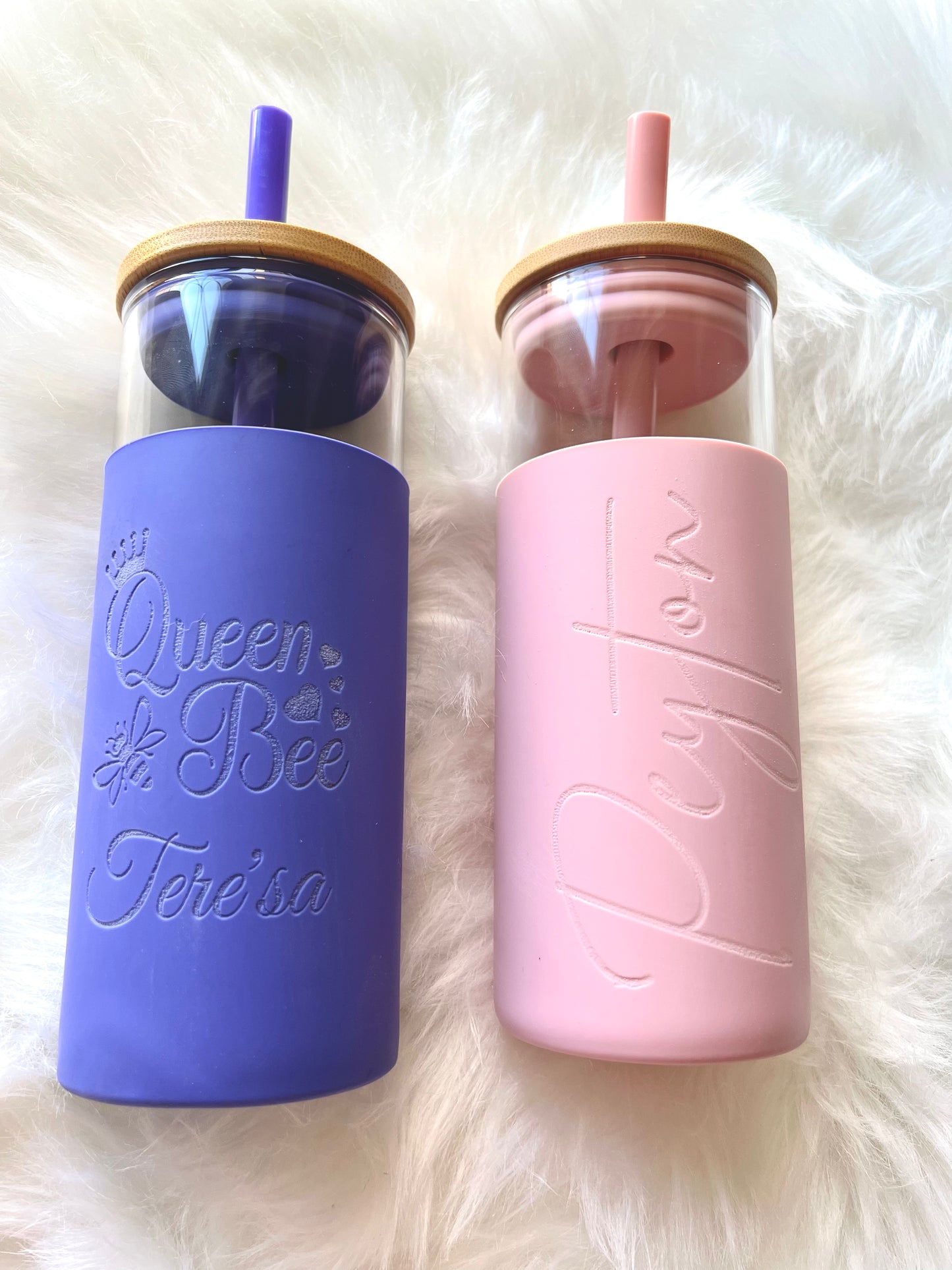 Glass Tumbler with Silicone Sleeve 20 oz