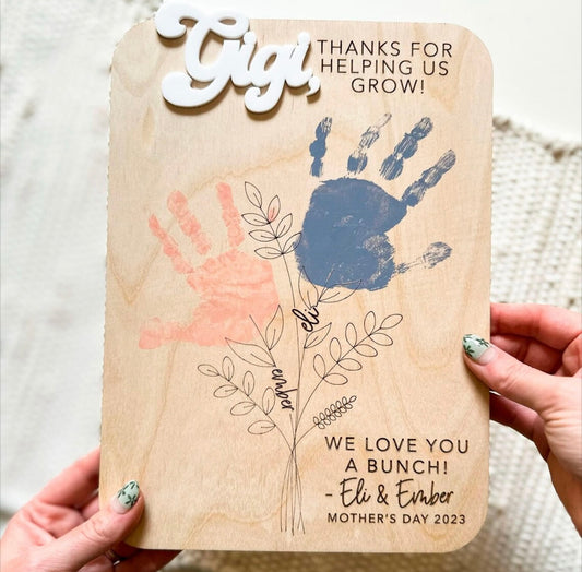 Thanks for helping us grow handprint sign