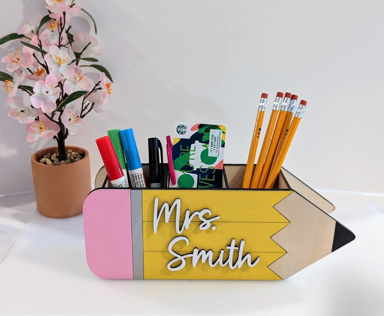 Personalized Pencil Shaped Holder