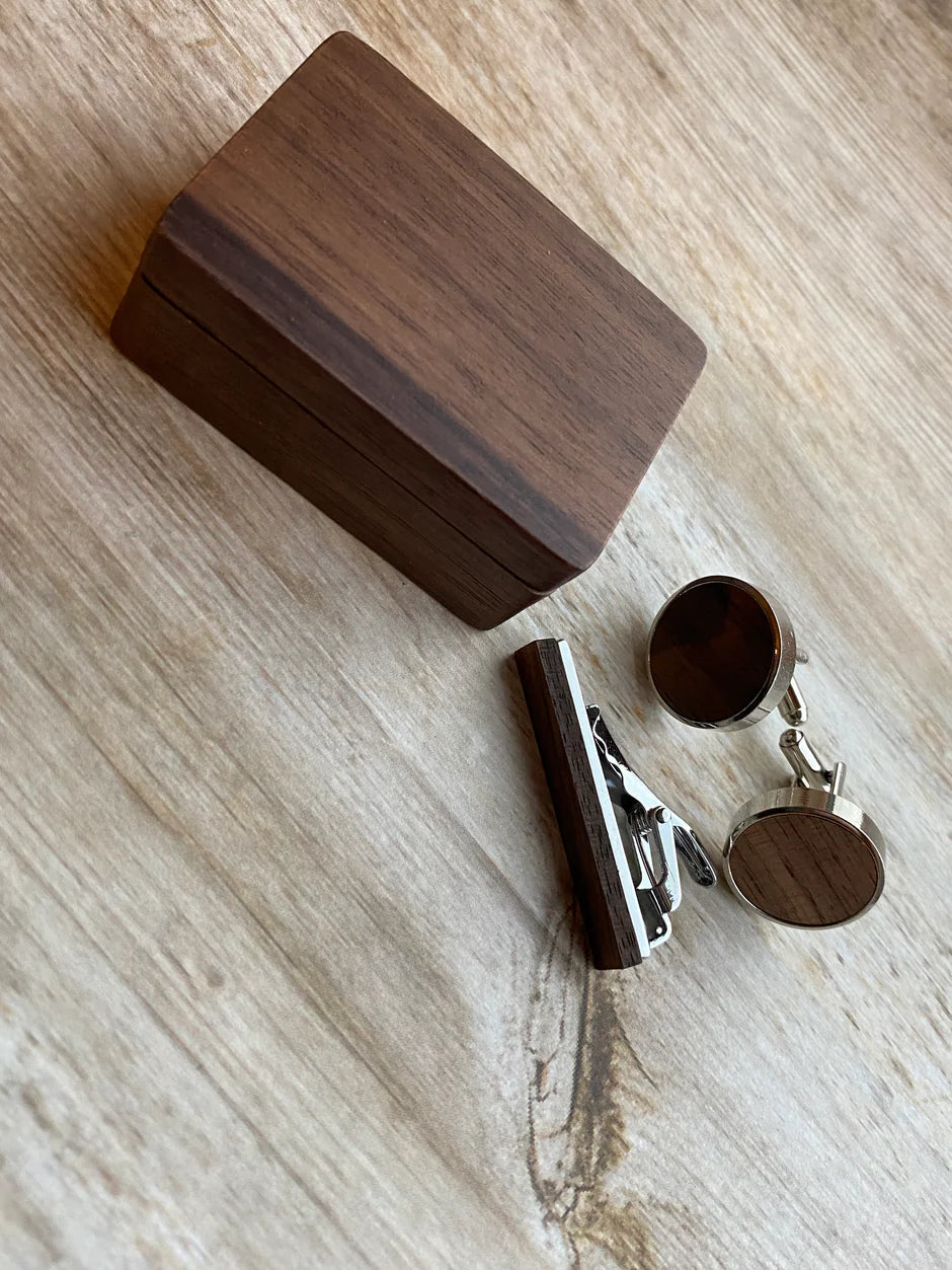 Personalized Cuff Links & Clip Set