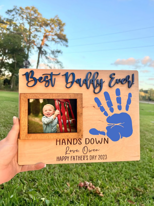 Best Dad Hands Down Photo Frame