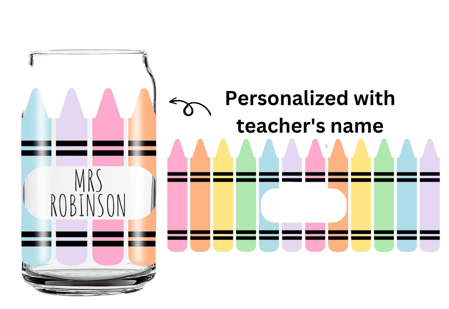 Personalized Crayon Glass Tumbler