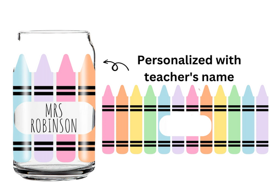 Personalized Crayon Glass Tumbler