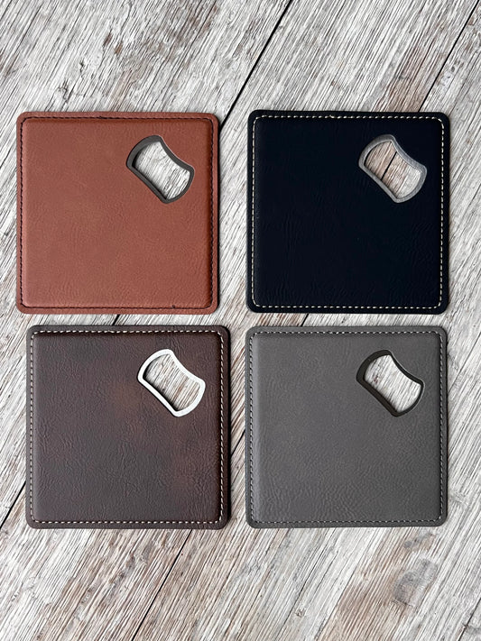 Leather Coaster and Bottle Opener