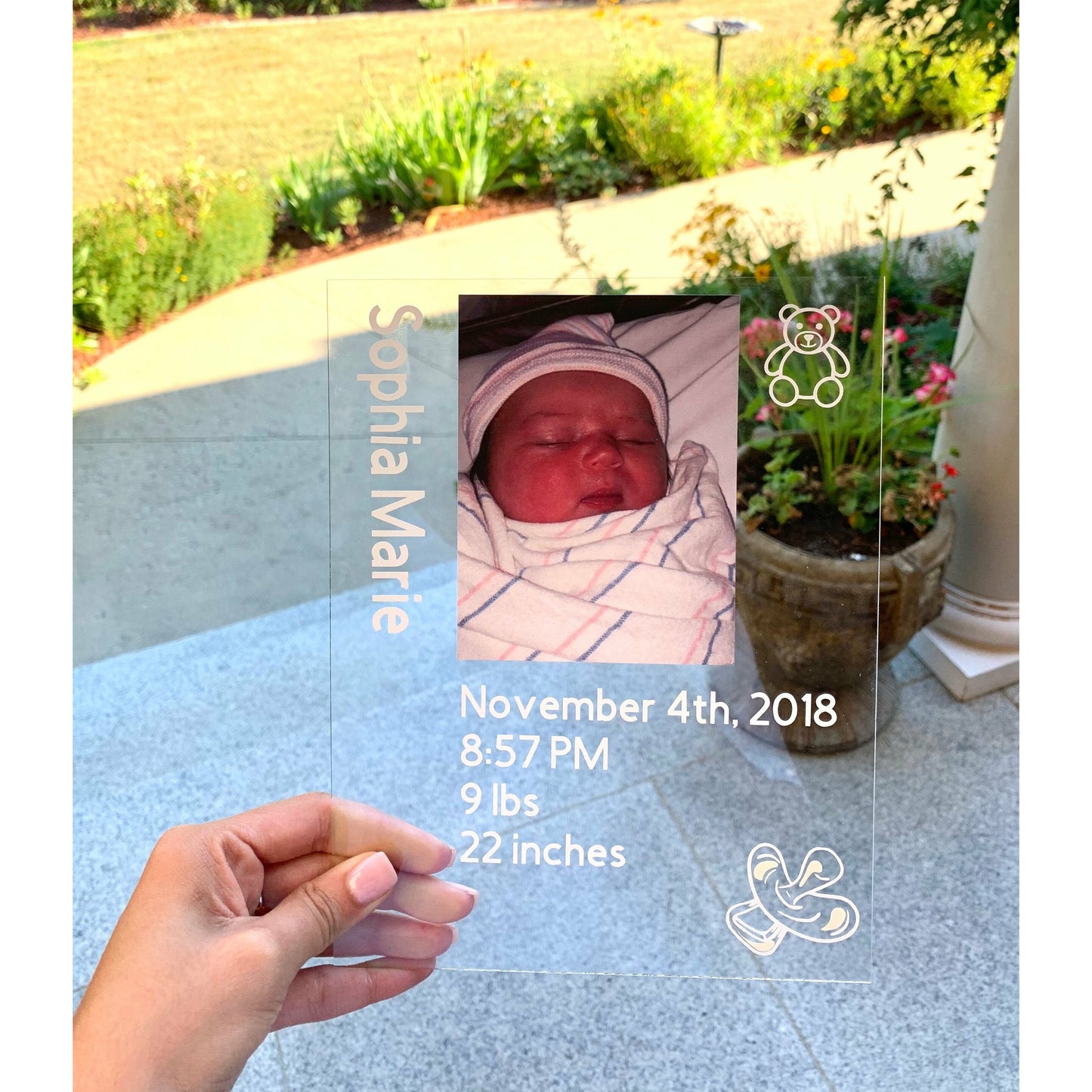 Custom Glass Baby Plaque