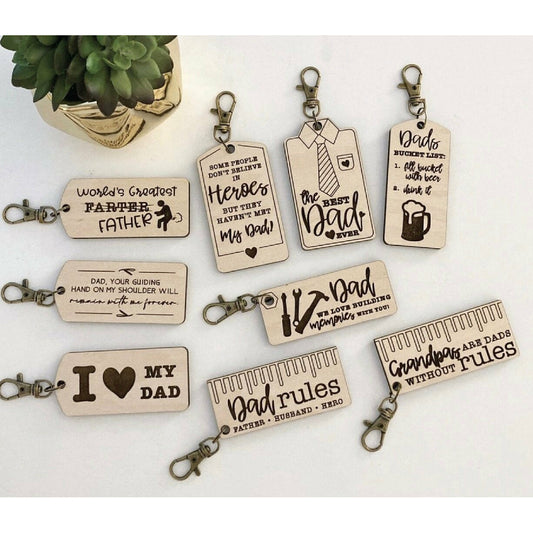 Wooden Fathers Day Keychain