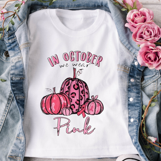 In October We Wear Pink Pumpkin Tee