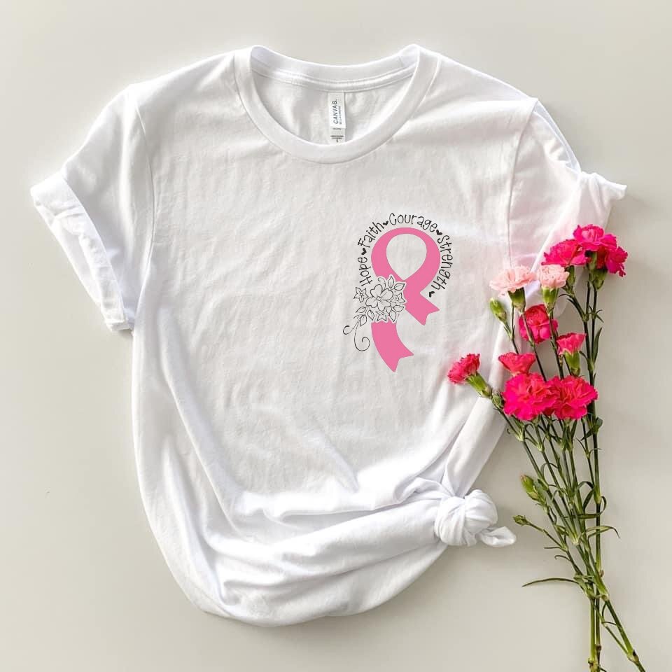 Hope, Faith, Courage, Strength Ribbon Tee