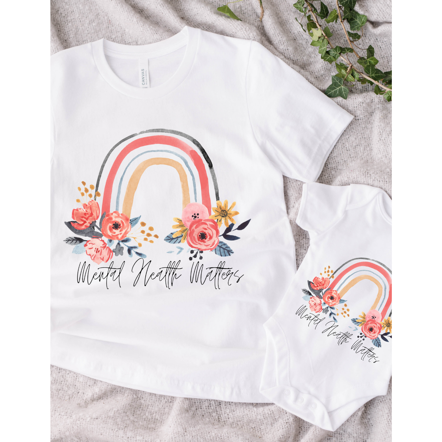 Rainbow Mental Health Matters Mommy & Daughter Tees