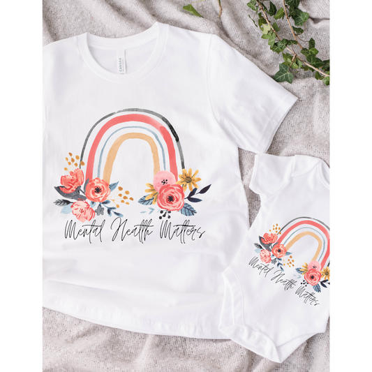 Rainbow Mental Health Matters Mommy & Daughter Tees