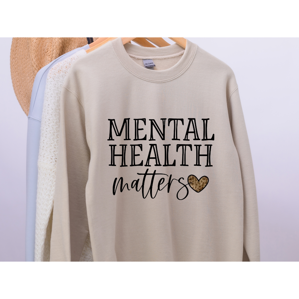 Cheetah Mental Health Matters Crewneck Sweater