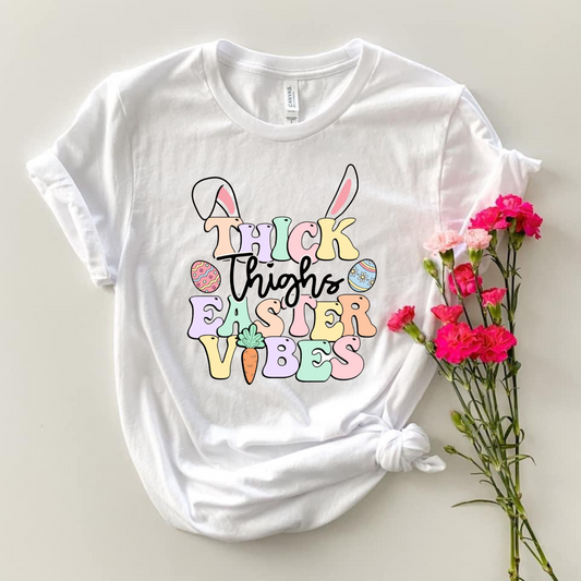 Thick Thighs, Easter Vibes adult tee