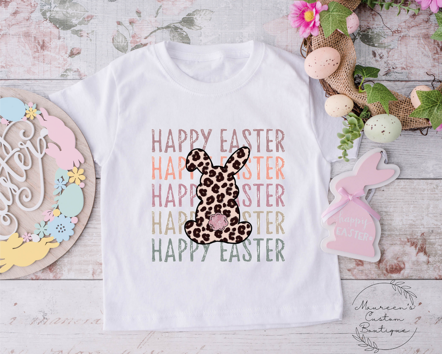 Happy Easter Cheetah Childrens Tee