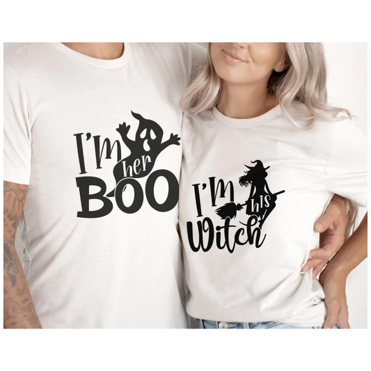 I'm her boo, I'm his witch Matching Tees