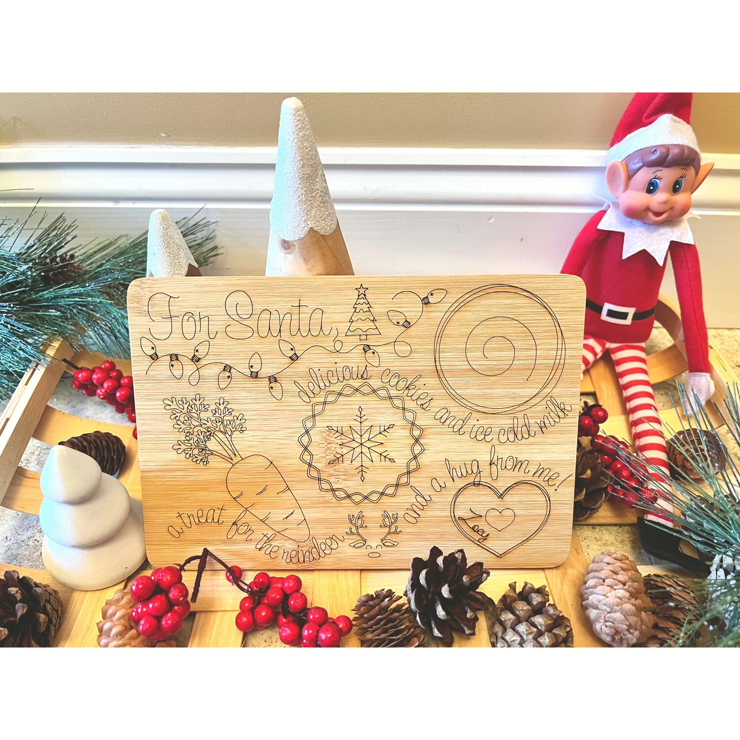 Wooden Santa Snack Board